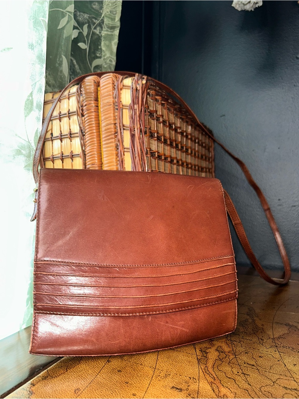1960's Saks Fifth Avenue Dark brown Italian leather bag